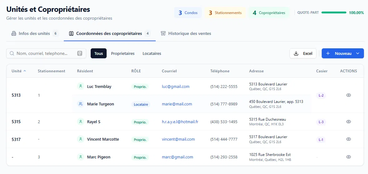 Coordonnées toujours à jour